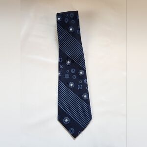 Vintage Fruit of the Loom Retro Men’s Neck Tie Blue Striped Pattern